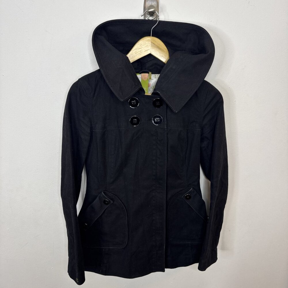 Soia Kyo Woman XS Canvas Coat Jacket Casual Black